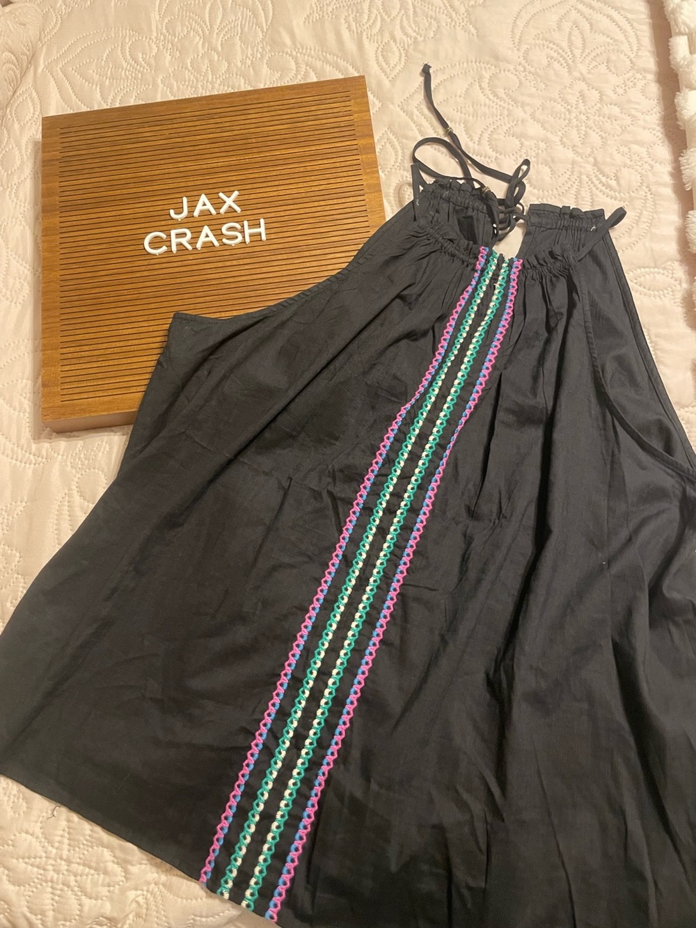 Jax Crash Black Maxi Shirt with Colorful Trim